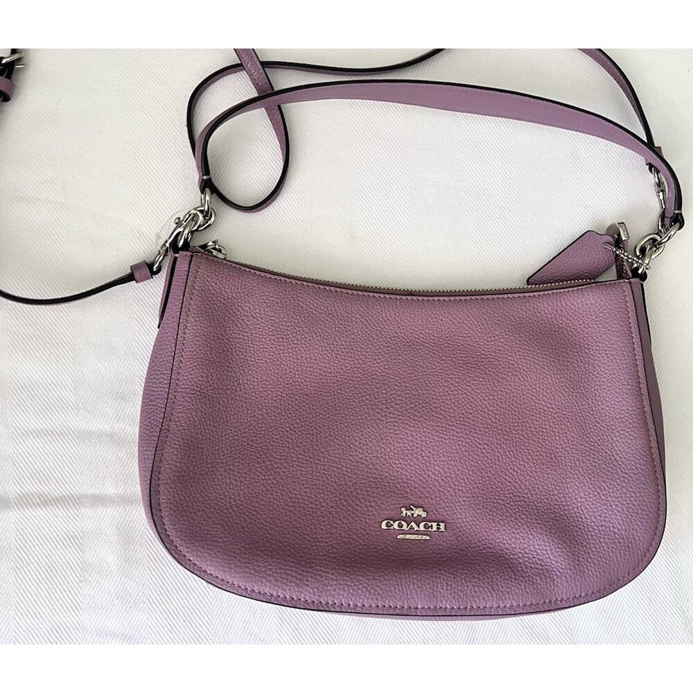 Coach Teri Shoulder Bag in Lilac Pebbled Leather Light purple 11.5 /8.5 Inches - Picture 2 of 16